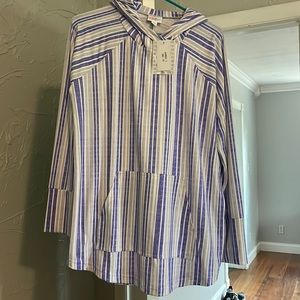 Striped Purple and White Amber Hoodie